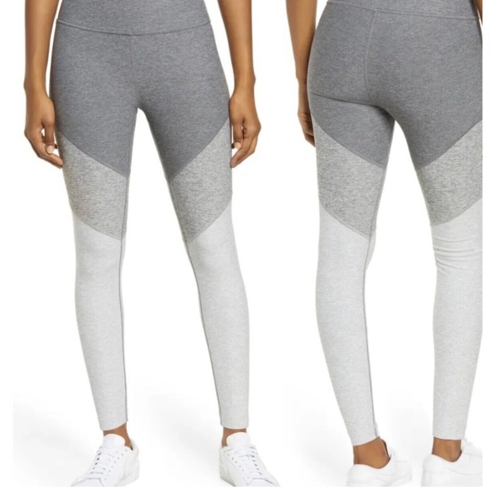 Outdoor Voices Leggings Womens M Gray Tri-Tone Colorblock TechSweat Activewear